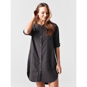 James Perse Utility Shirt Dress in Carbon size 0 XS